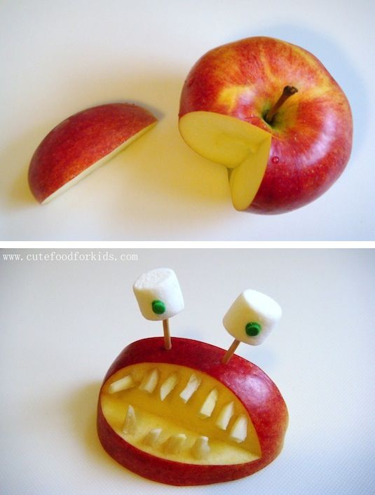 64-Non-Candy-Halloween-Snack-Ideas-apple-monster